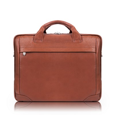 BRONZEVILLE | 15" Brown Leather Large Laptop Briefcase | McKleinUSA