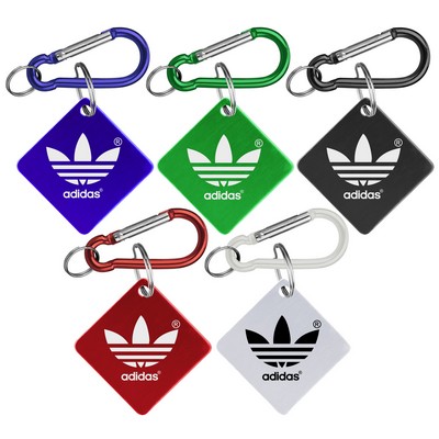 Diamond Shaped Aluminum Key Holder & Dog Tag w/Carabiner