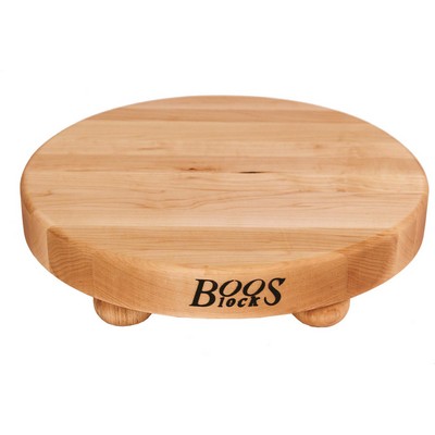 John Boos Maple Round Cutting Board w/Bun Feet (12"x1.5")