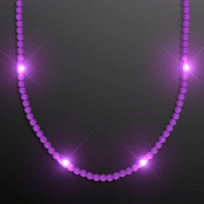 Still-Light Purple Beads No-Flash Necklace - BLANK