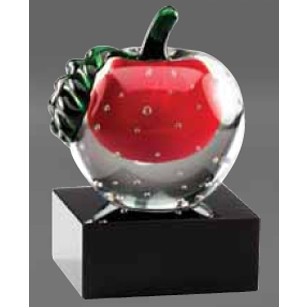 Crystal Red Apple on Base