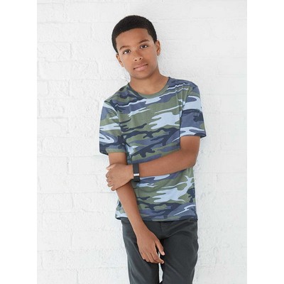 Code Five® Youth Camouflage Crew Neck Short Sleeve Fine Jersey T-Shirt