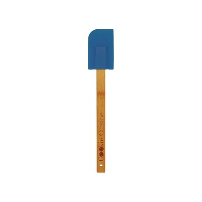 11¾" Blue Silicone Spatula w/ Bamboo Handle