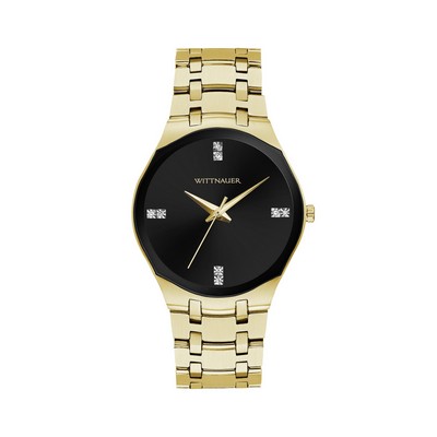 Wittnauer Ladies' Gold-tone Watch with Black Dial