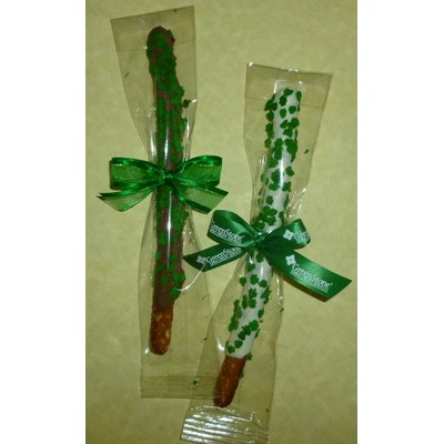 Shamrock Single Dipped Pretzel Rod