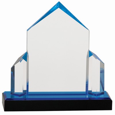 7" x 7" Blue Jewel Post Impress Acrylic Award