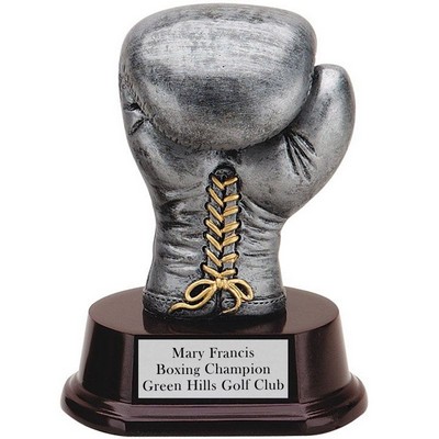 5" Antique Silver Boxing Glove Resin Trophy