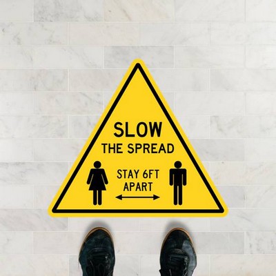 Slow The Spread Caution Sign Floor Sticker - 12.5" x 10.95"