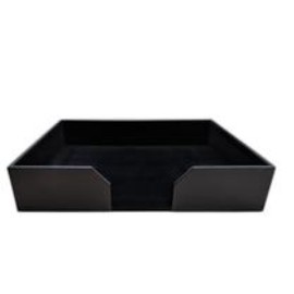 Classic Black Leather Conference Pad Holder (20"x16")