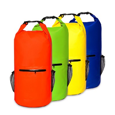 10L Foldable Waterproof Dry Bag W/Zipper & Mesh