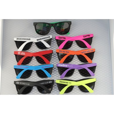 Rubber Frame Neon Sunglasses w/ UV Lens