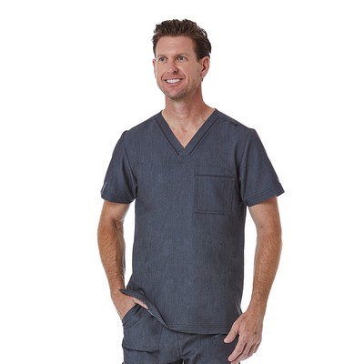 Maevn Matrix Pro Men's Contrast Piping V-Neck Scrub Top