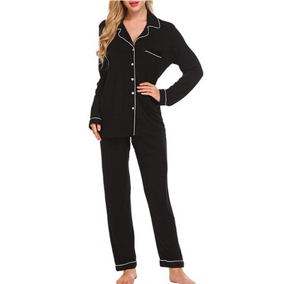 Pajamas Set Long Sleeve Sleepwear Womens