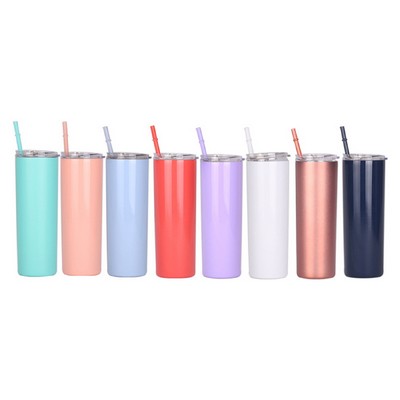 20 oz Vacuum Stainless Steel Tumbler with Straw & Lid