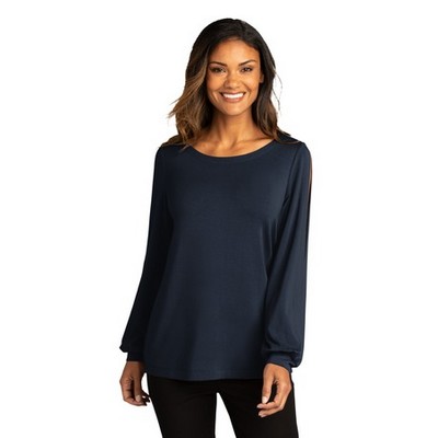 Port Authority® Ladies Luxe Knit Jewel Neck Top