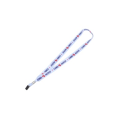 Dye Sublimated Polyester Lanyard With Bulldog Clip