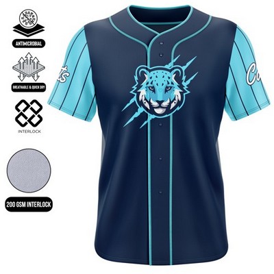 Women's Full Sublimation Full Button Front Baseball Jersey - Interlock