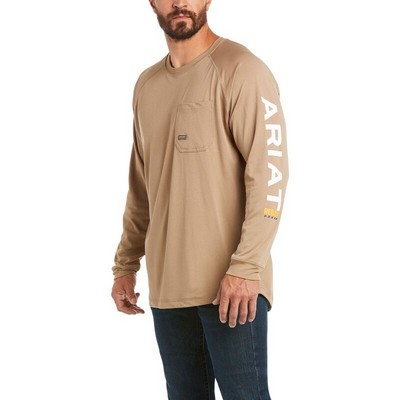 Rebar® Khaki/Gray Heat Fighter Long Sleeve T-Shirt