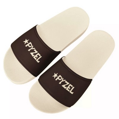 White Slide Sandals Shoes with full color printing