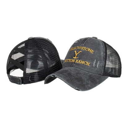 Ponytail Baseball Cap with Mesh