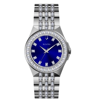 Bulova Men's Crystal Stainless Steel Bracelet Watch