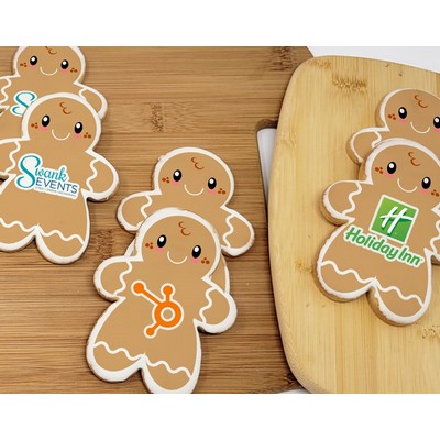 3.5" Gingerbread Man Shaped Logo Sugar Cookie