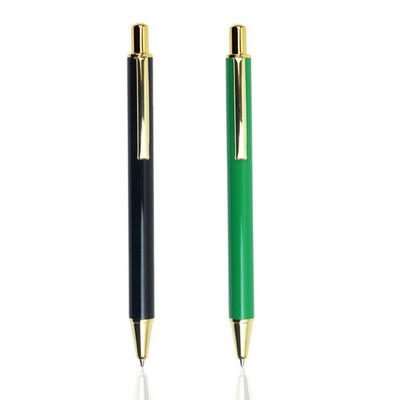 Metal Ballpoint Pen with Golden Clip