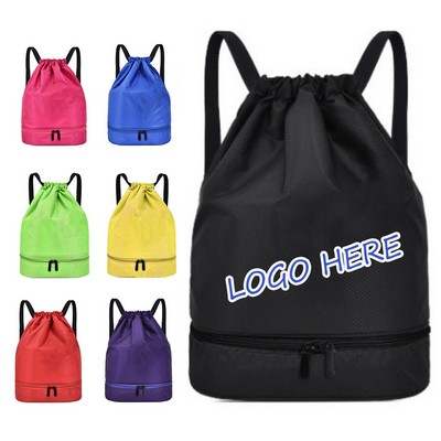 Gym Swimming Bag w/Shoe Cabinet & Separate Dry & Wet Pockets Backpack