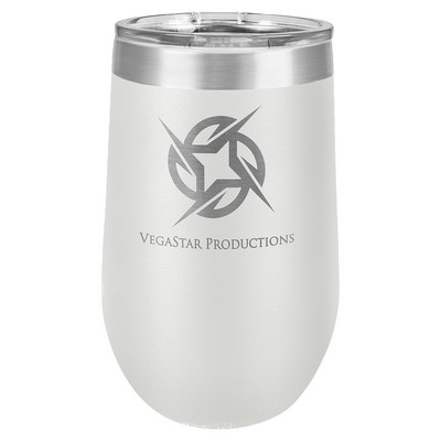 16 Oz. White Stemless Tumbler w/Lid