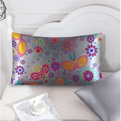 Full Printed 20 x 26 Inch Premium Square Satin Silk Throw Pillowcase - Envelope Closure