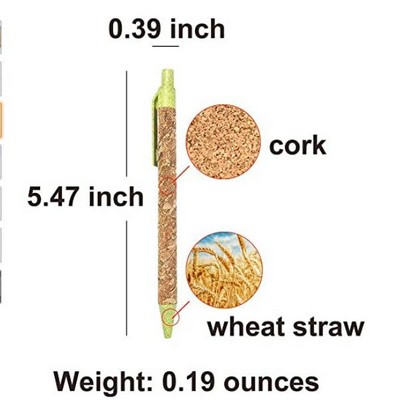 Cork & Wheat Straw Recycled Ballpoint Pen