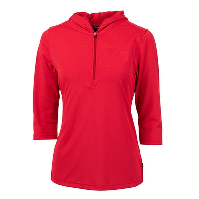 Cutter and Buck Ladies Virtue Eco Pique Half Zip Hoodie