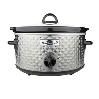 3.5 Quart White Diamond Pattern Slow Cooker