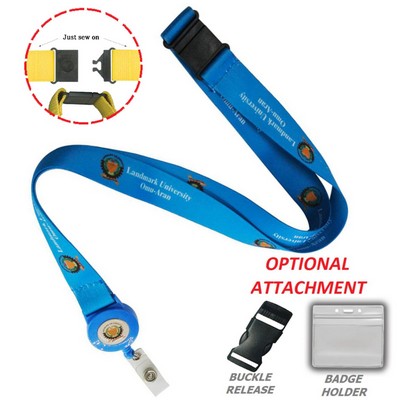 3/4" Dye-Sublimated Lanyard Badge Reel Combo w/ Safety Breakaway