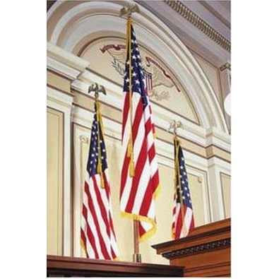 8' Pole Standard Oak Indoor Display Flag Set