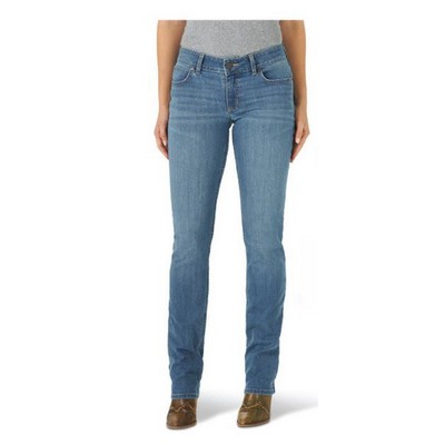 Wrangler® Women's Brianna Blue Mid Rise Straight Leg Jeans