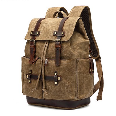 Canvas Leather Backpack