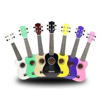 21" Basswood Ukulele for Beginner Colorful Small Guitar w/Bag