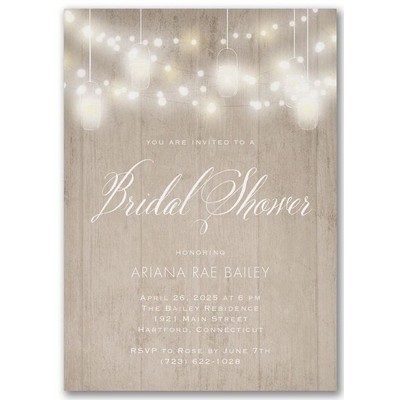 Woodgrain Lights Event Invitation