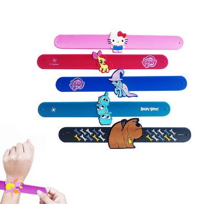 Custom Silicone Slap Bracelet With PVC Character