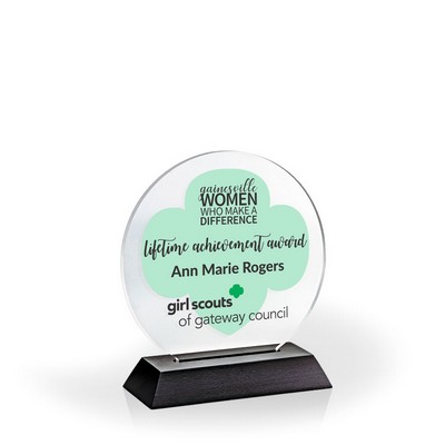 Circle of Excellence Award with Black Wood Base, Large - UV Print