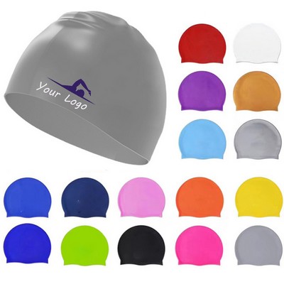 Unisex-Adult Swim Cap Silicone Long Hair swimming hat