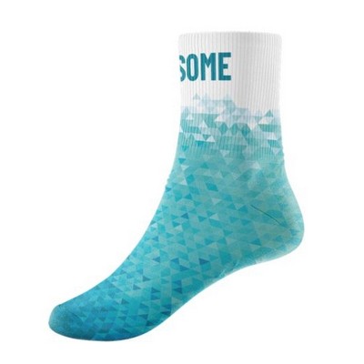 360 Degree Digital Print Cotton-Blend Quarter Socks