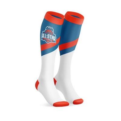 360 Degree Digital Print Poly-Spandex Basketball Socks