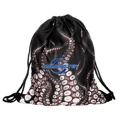 Polyester Serviceable 3D Digital Drawstring Backpack