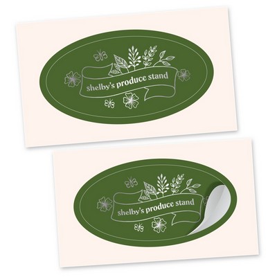 1.5" x 3" Oval Foil Sticker