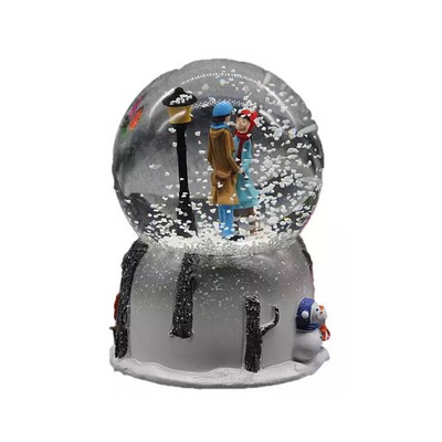 Custom Winter Couple Glass Snow Globe