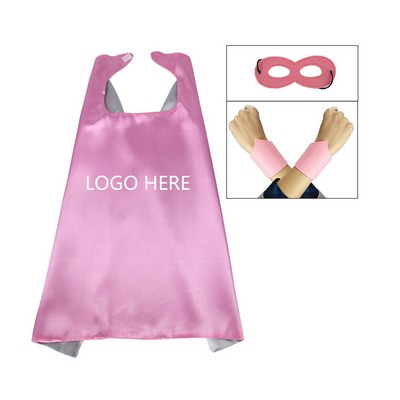 Double Layers Kid Superhero Capes with Eye Masks