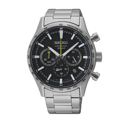 Seiko SSB413 Chronograph Men's Watch - Black