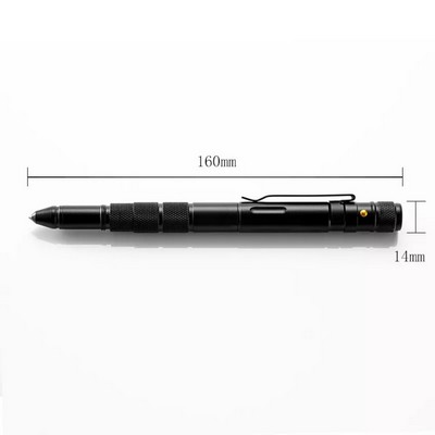 LED Tactical Flashlight With Ballpoint Pen